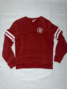 BONGO Red Crewneck Sweatshirt with White Logo Tag